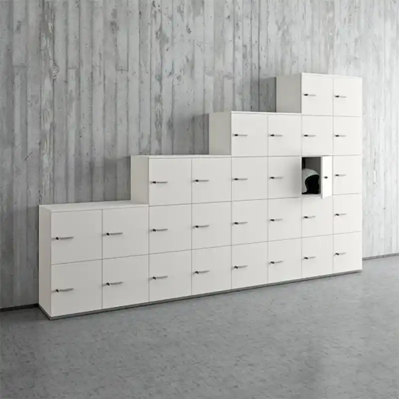 Mobiliario para archivos de oficina en Cancún, Quintana Roo — sistema modular de archiveros blancos de piso a techo para almacenamiento documental en corporativos de Benito Juárez, Solidaridad, Cozumel y la Riviera Maya