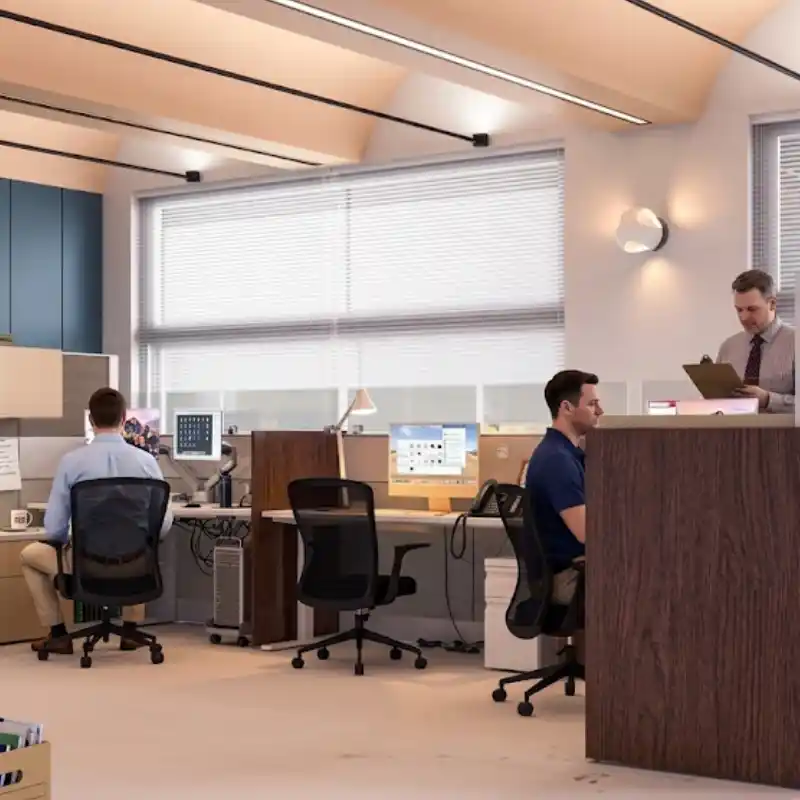 Proyecto de mobiliario corporativo llave en mano en Puerto Cancún, Quintana Roo — equipamiento completo de 3 pisos de oficinas con estaciones de trabajo, sillería directiva y salas de juntas para corporativo en Zona Hotelera Cancún y Nizuc